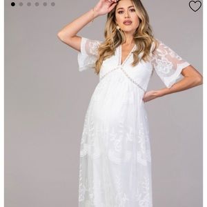 NWT White maternity dress by Pinkblush size small